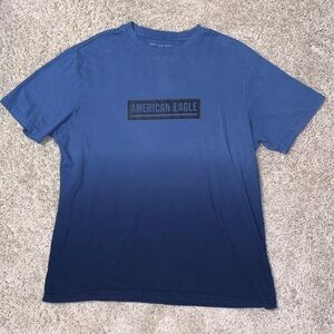 Men’s American Eagle Outfitters Blue Ombré Logo Short Sleeve T-Shirt Large